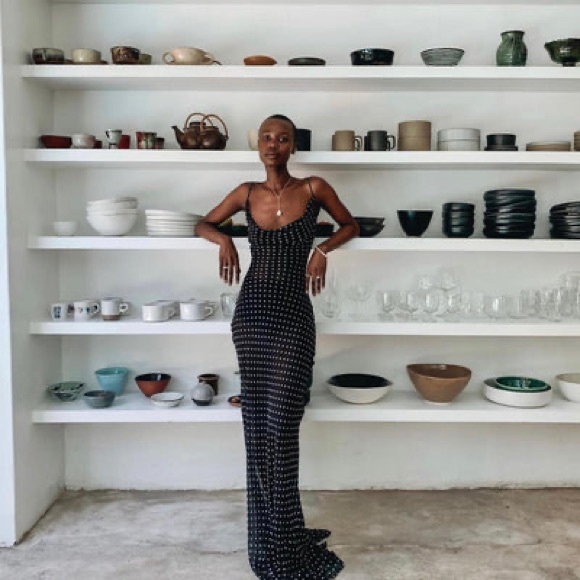 Rat & Boa | GISELE POLKA DOT SILK MAXI DRESS XS - Picture 2 of 16